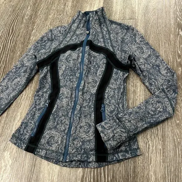EUC Lululemon Define Jacket Brushed Rose Herringbone Alberta Lake Zip Black Teal